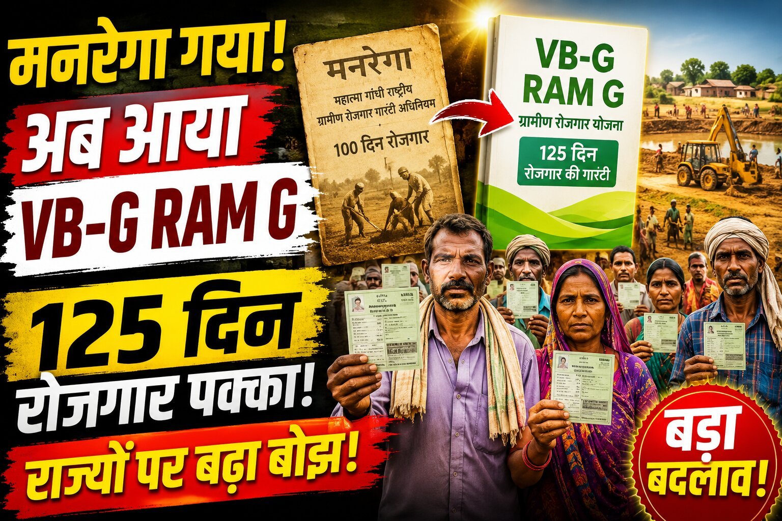 VB-G RAM G का बड़ा बदलाव! 125 दिन रोजगार, राज्यों पर बोझ