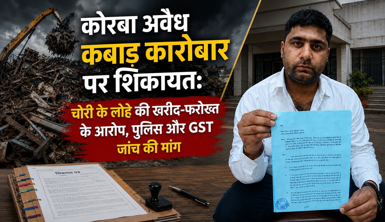 कोरबा अवैध कबाड़ कारोबार को लेकर पुलिस शिकायत