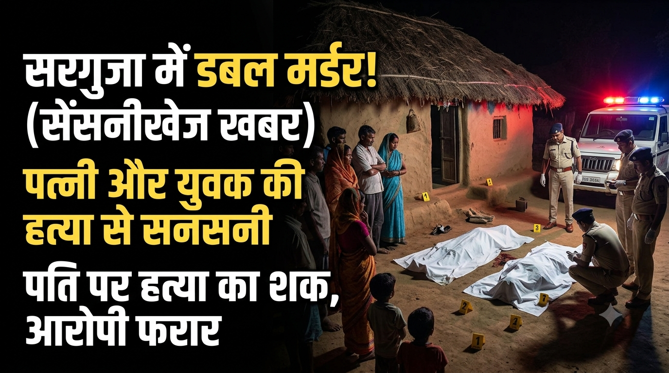 सरगुजा में दोहरा हत्याकांड: पत्नी और युवक की मौत, पति पर हत्या का संदेह